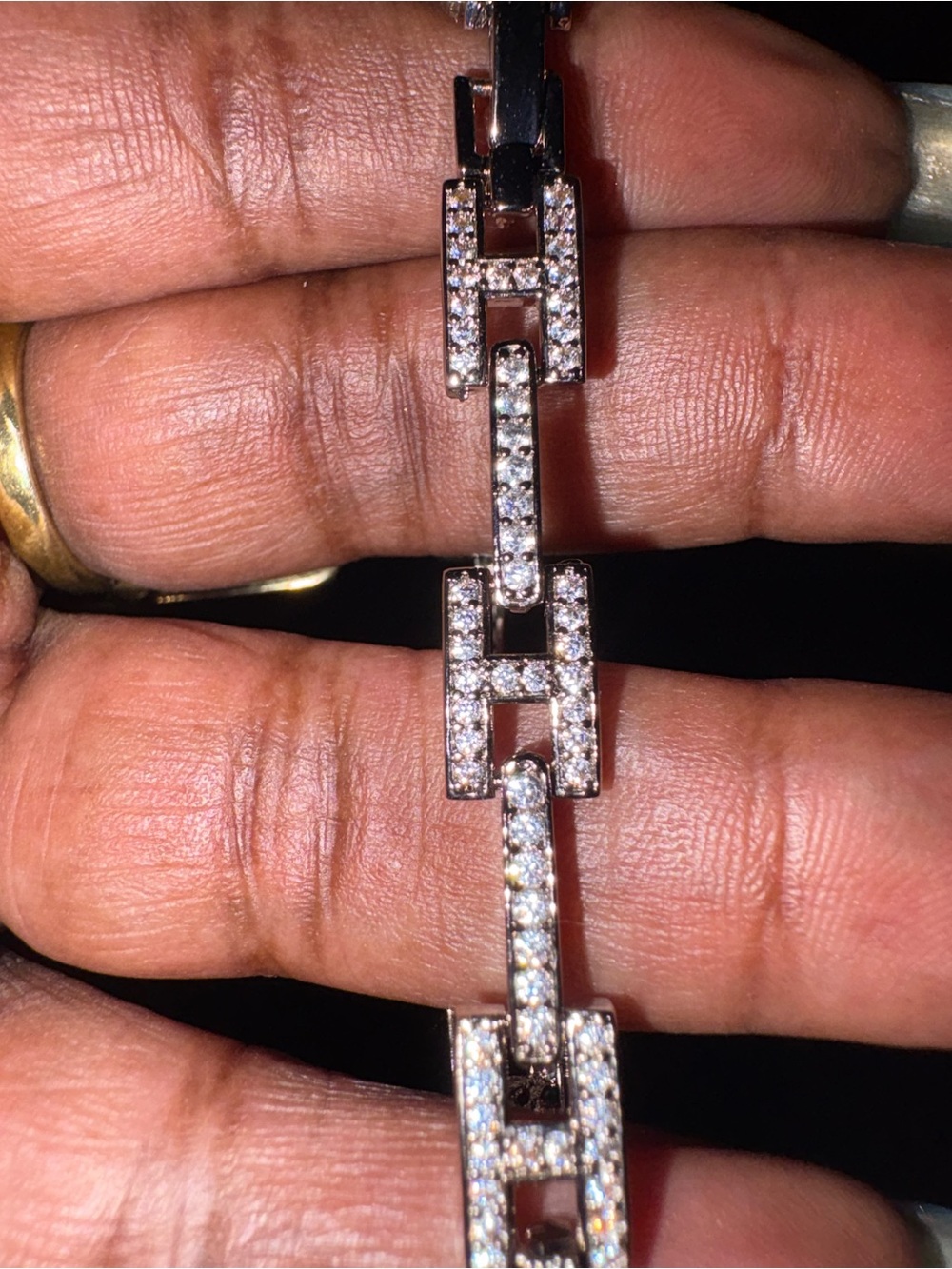 Pave-Link Crystal Bracelet - Silver Tone